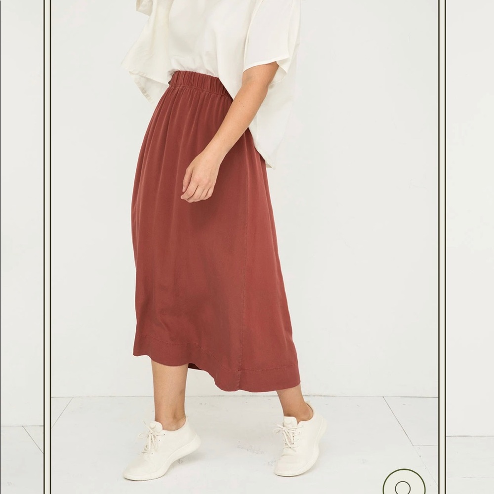 Elizabeth Suzann Rust Silk Bel Skirt